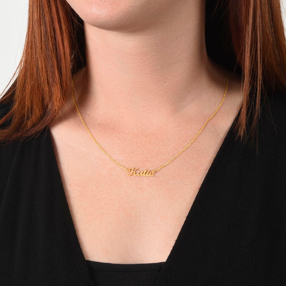 Cursive Custom Personalized Name Pendant Necklace - To My Dad