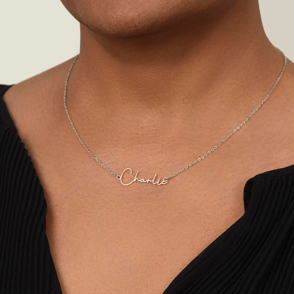 Signature Style Custom Personalized Name Pendant Necklace - To My Dad