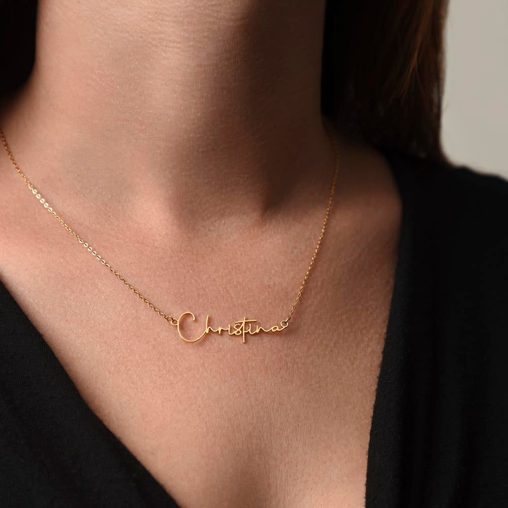 Signature Style Custom Personalized Name Pendant Necklace - To My Dad