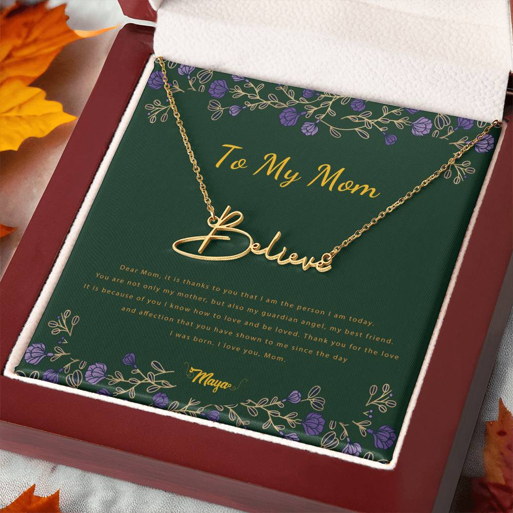 Signature Style Custom Personalized Name Pendant Necklace - To My Mom