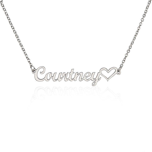 Cursive Name Necklace with Heart