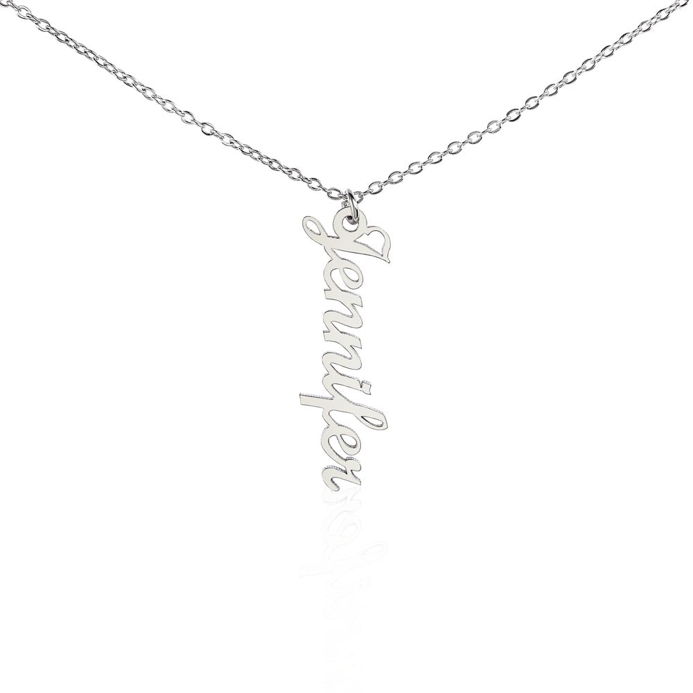 Personalized Cursive Vertical Name Pendant Necklace - To My Dad