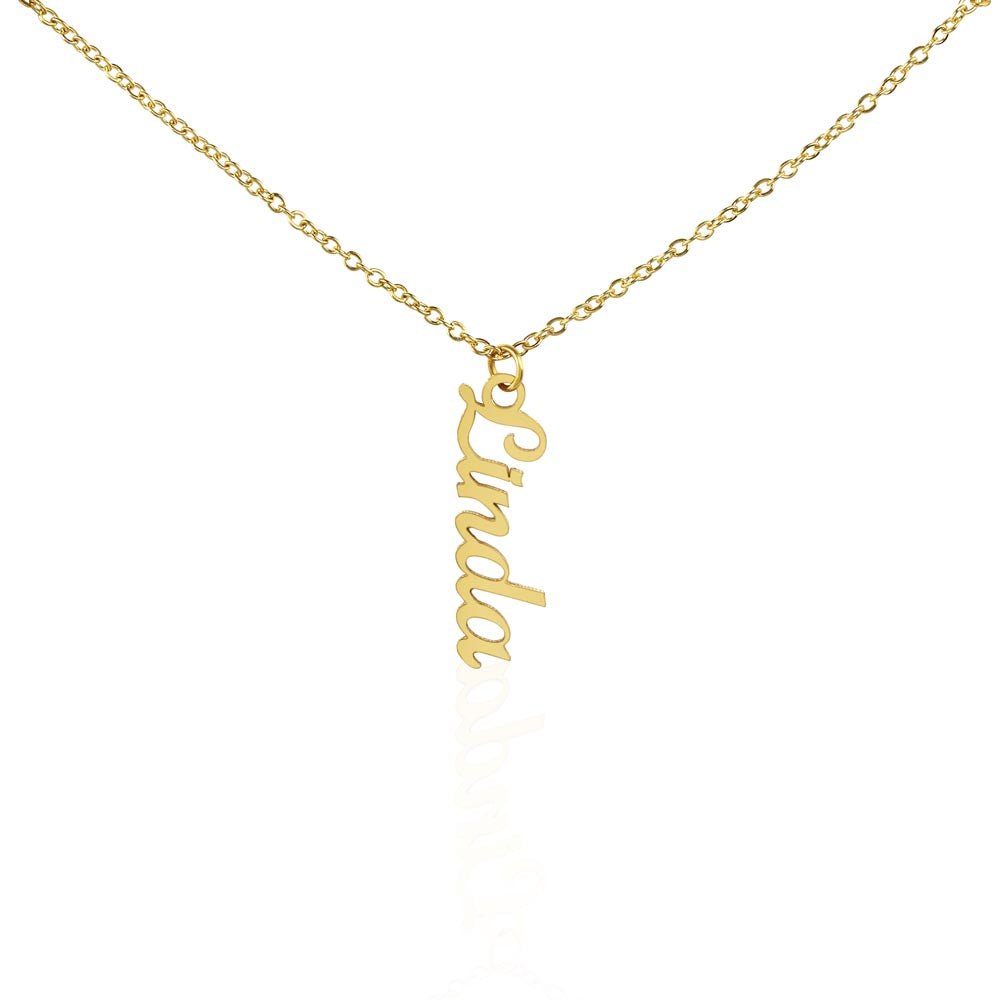 Personalized Cursive Vertical Name Pendant Necklace - To My Dad