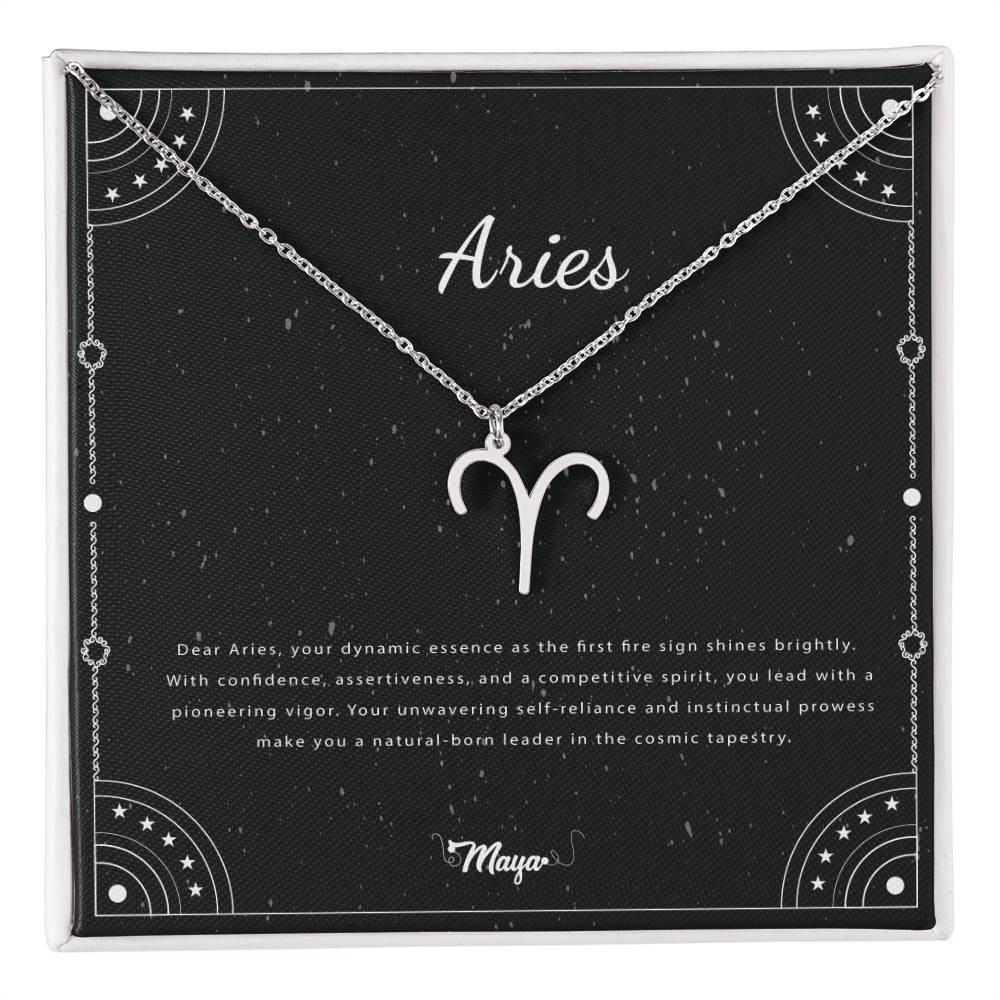 Aries Zodiac Necklace With Astrological Sign Pendant