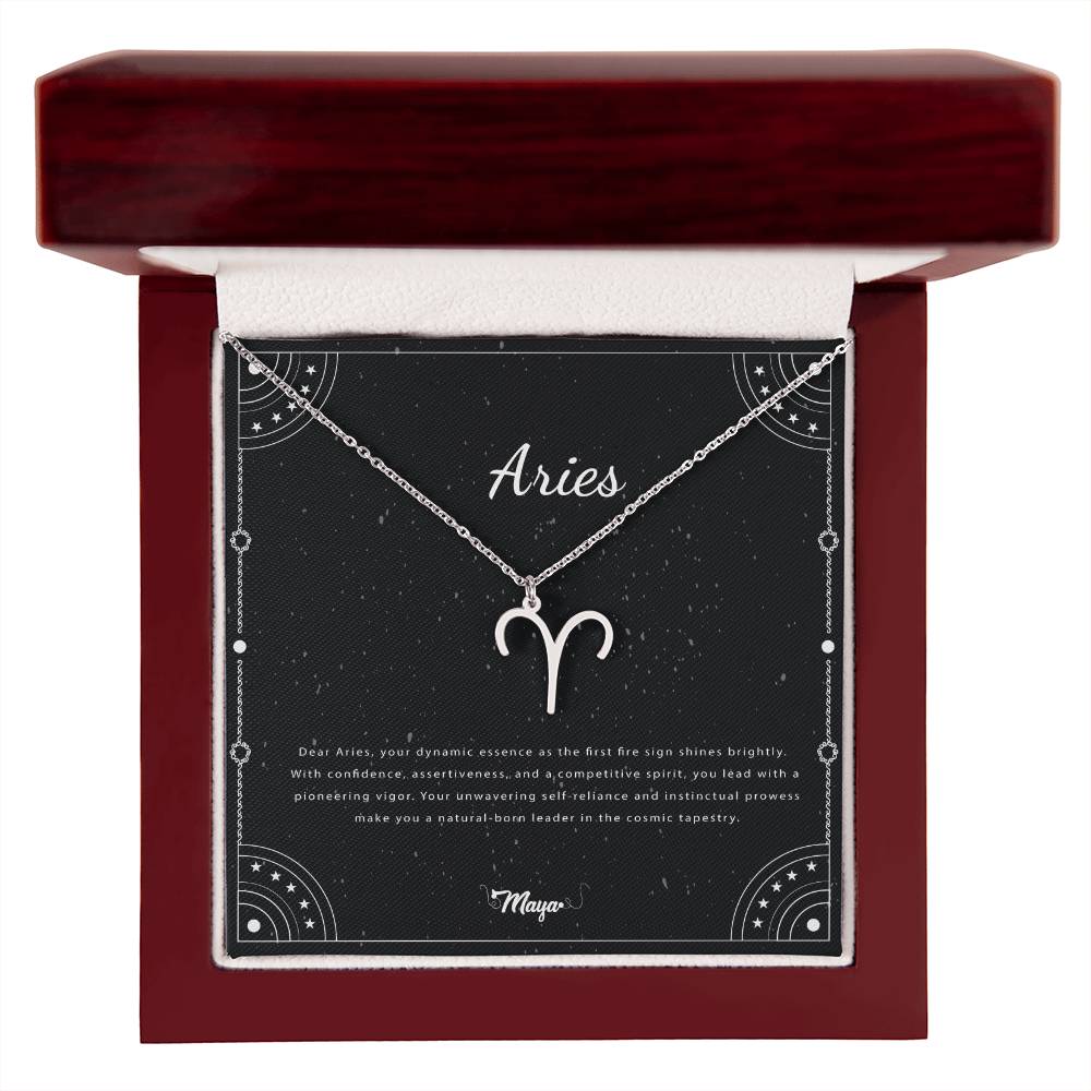 Aries Zodiac Necklace With Astrological Sign Pendant