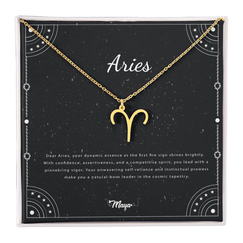 Aries Zodiac Necklace With Astrological Sign Pendant