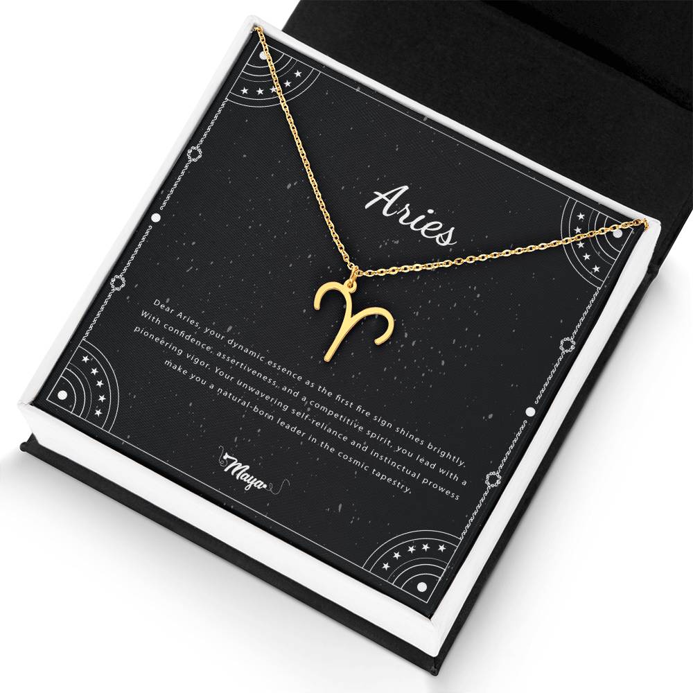 Aries Zodiac Necklace With Astrological Sign Pendant