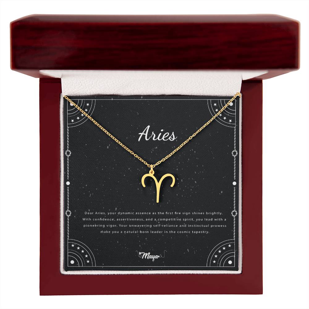 Aries Zodiac Necklace With Astrological Sign Pendant