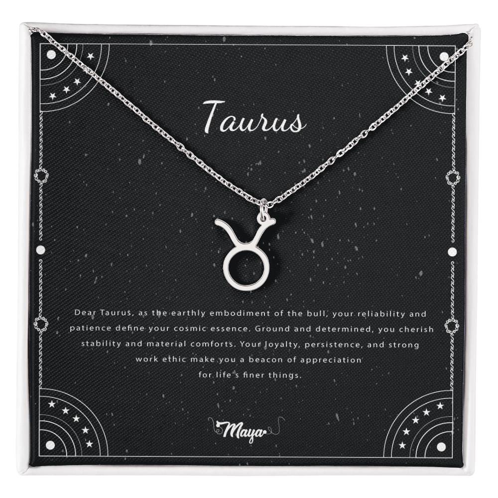 Taurus  Zodiac Necklace With Astrological Sign Pendant