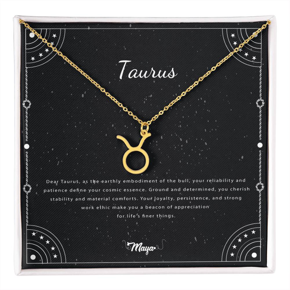 Taurus  Zodiac Necklace With Astrological Sign Pendant