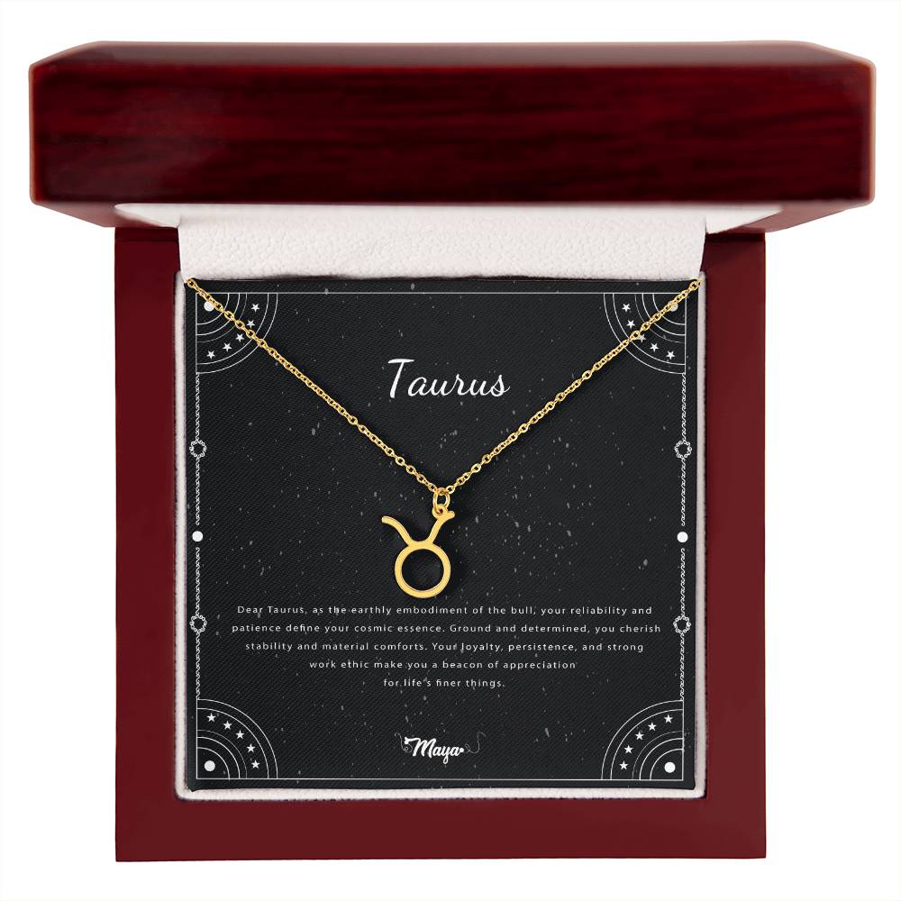 Taurus  Zodiac Necklace With Astrological Sign Pendant