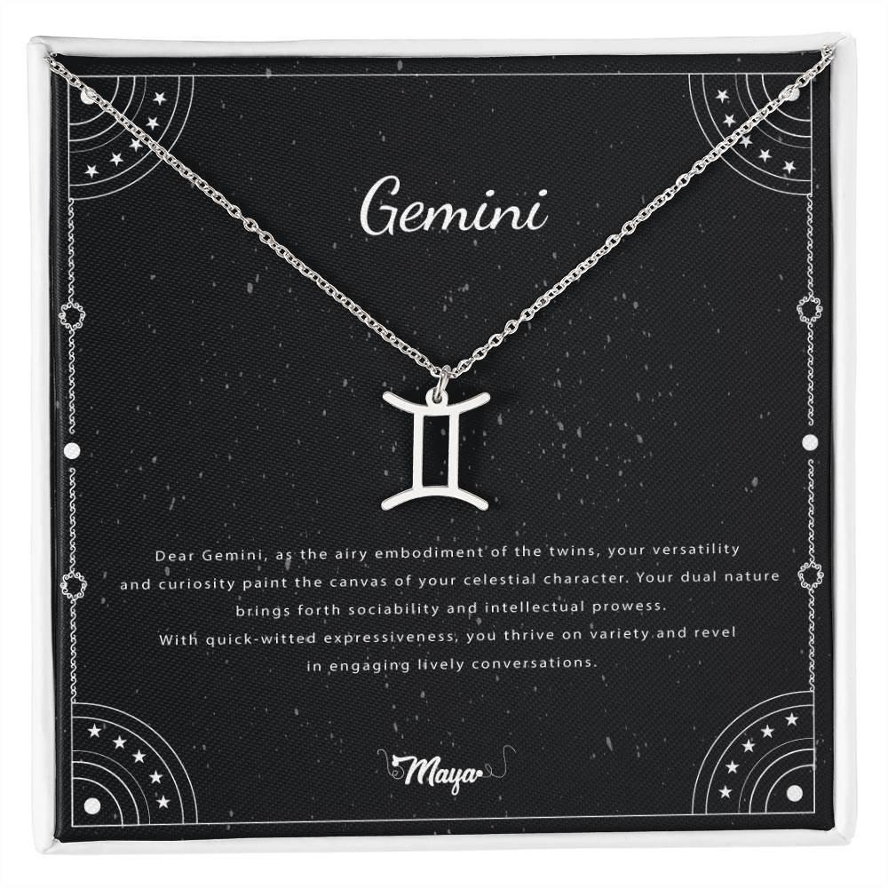 Gemini Zodiac Necklace With Astrological Sign Pendant