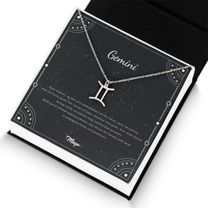 Gemini Zodiac Necklace With Astrological Sign Pendant