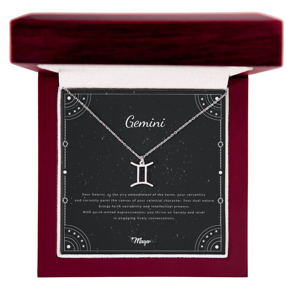 Gemini Zodiac Necklace With Astrological Sign Pendant