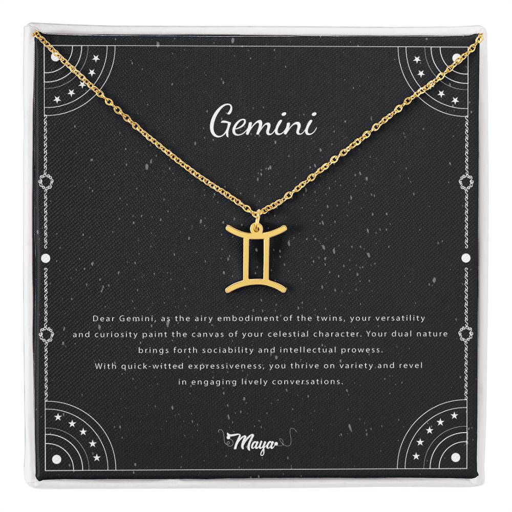 Gemini Zodiac Necklace With Astrological Sign Pendant