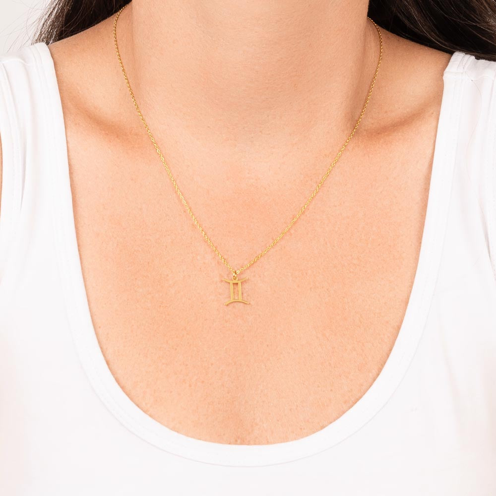 Gemini Zodiac Necklace With Astrological Sign Pendant