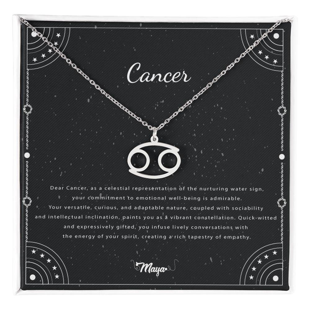 Cancer Zodiac Necklace With Astrological Sign Pendant