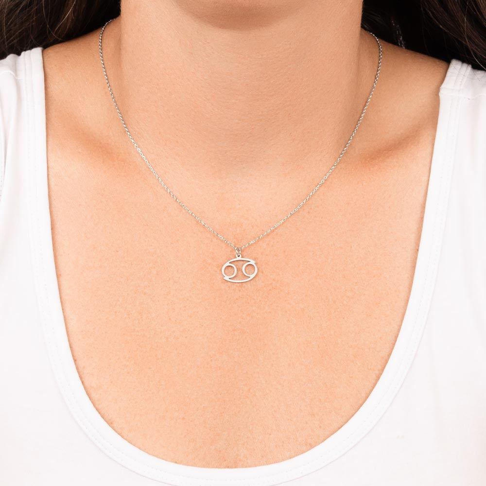 Cancer Zodiac Necklace With Astrological Sign Pendant