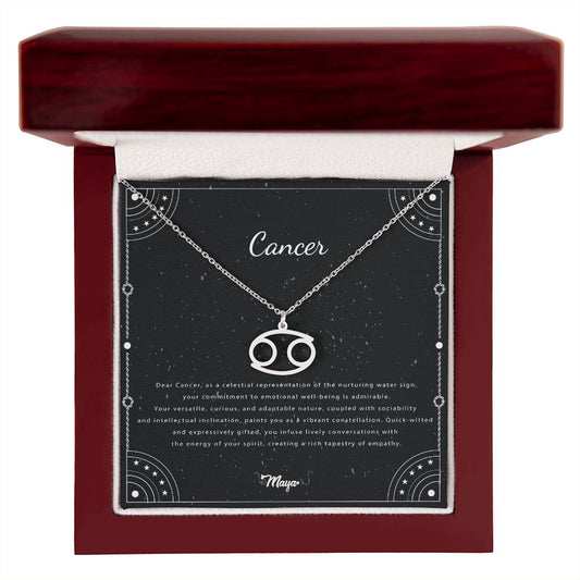 Cancer Zodiac Necklace With Astrological Sign Pendant