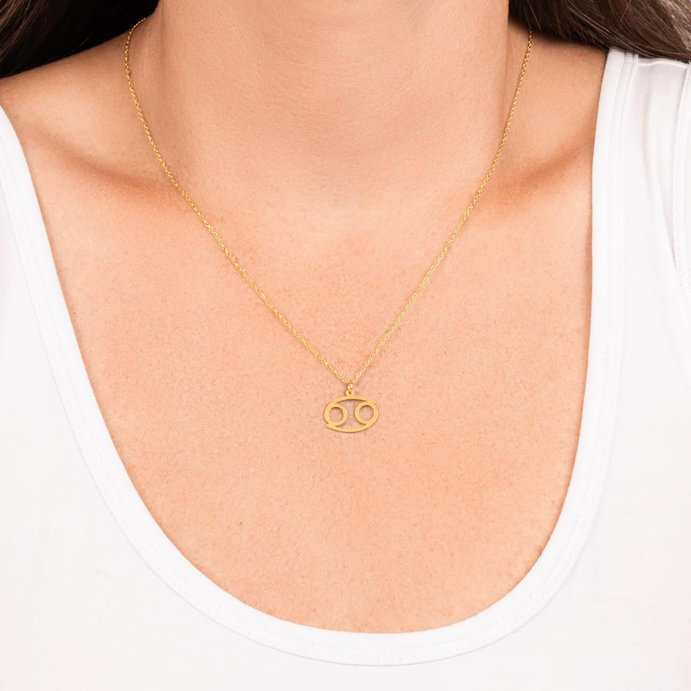 Cancer Zodiac Necklace With Astrological Sign Pendant