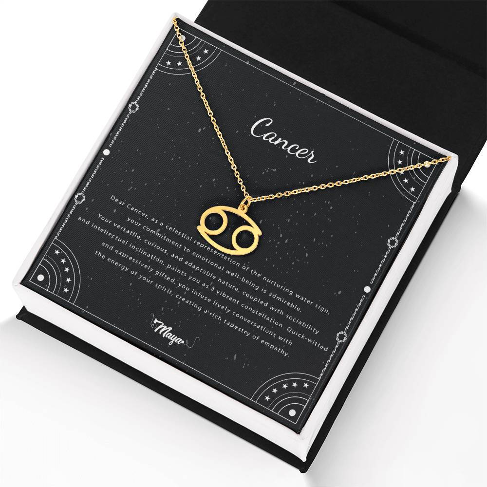 Cancer Zodiac Necklace With Astrological Sign Pendant