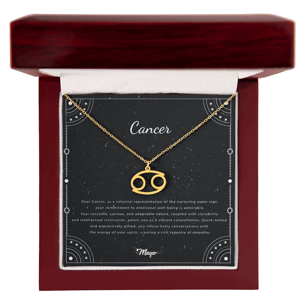 Cancer Zodiac Necklace With Astrological Sign Pendant