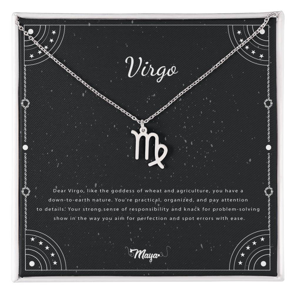 Virgo Zodiac Necklace With Astrological Sign Pendant