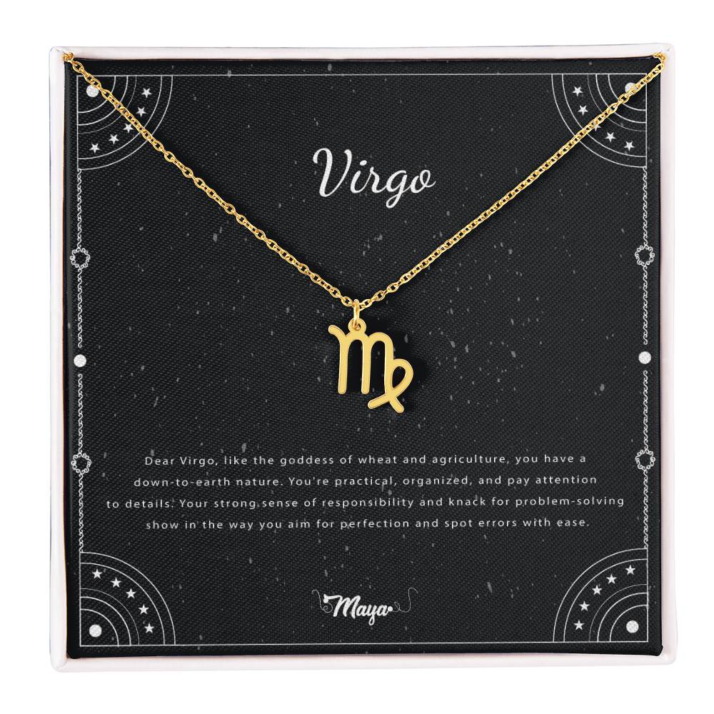 Virgo Zodiac Necklace With Astrological Sign Pendant