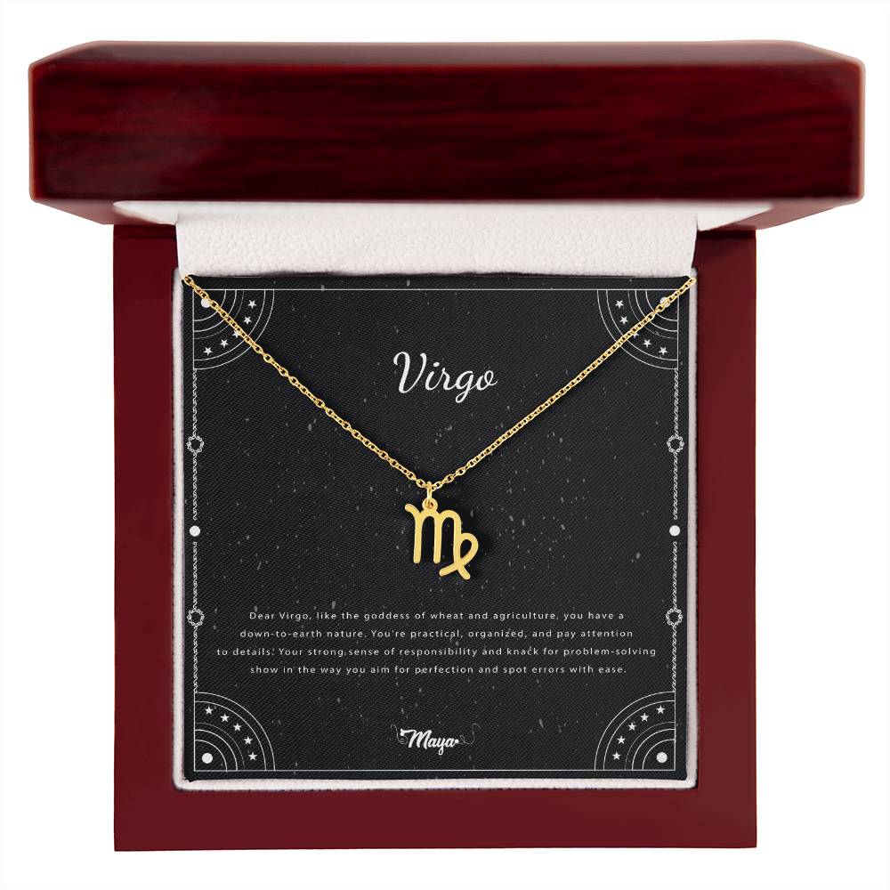 Virgo Zodiac Necklace With Astrological Sign Pendant