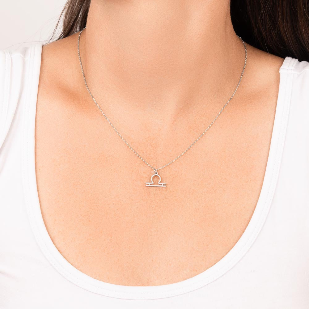 Libra Zodiac Necklace With Astrological Sign Pendant