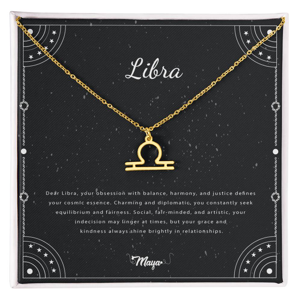 Libra Zodiac Necklace With Astrological Sign Pendant