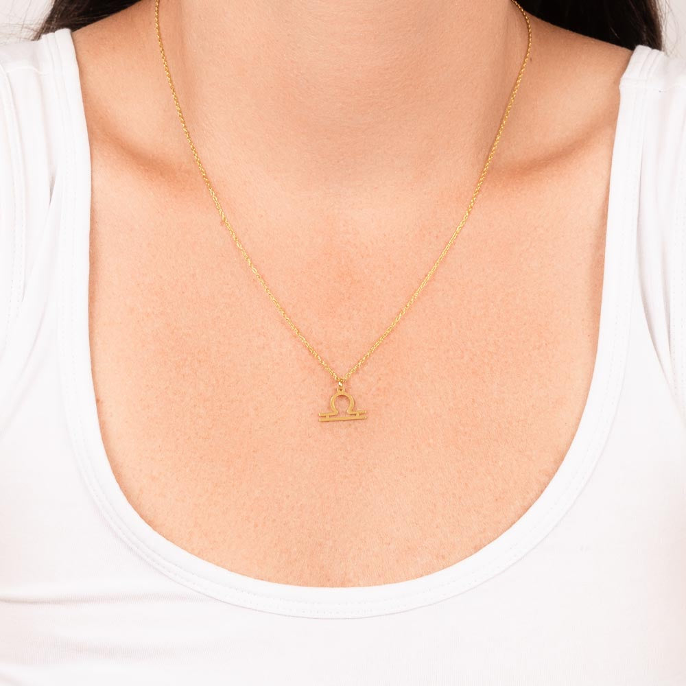 Libra Zodiac Necklace With Astrological Sign Pendant