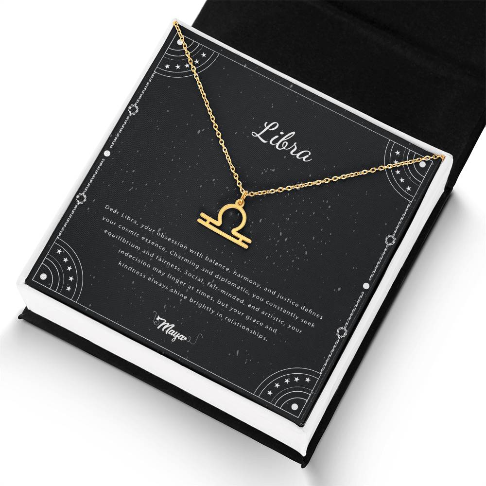 Libra Zodiac Necklace With Astrological Sign Pendant