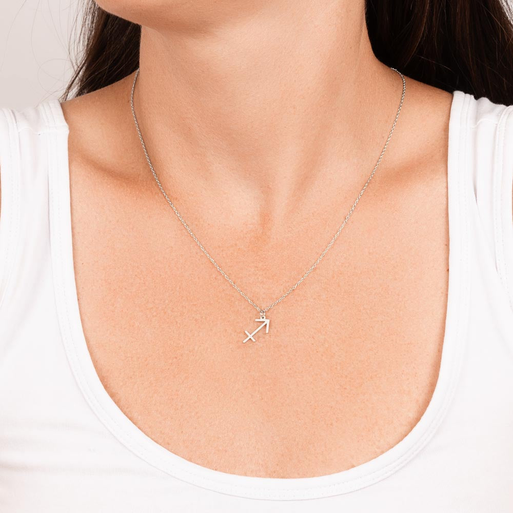 Sagittarius  Zodiac Necklace With Astrological Sign Pendant