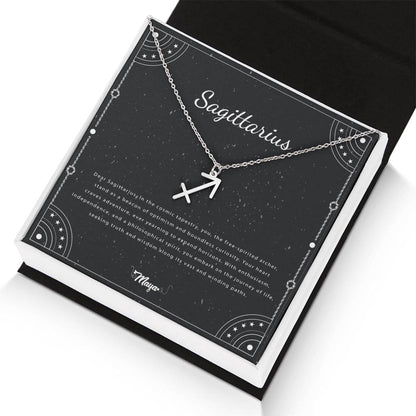 Sagittarius  Zodiac Necklace With Astrological Sign Pendant