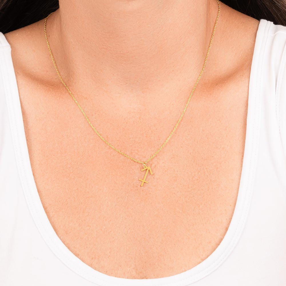 Sagittarius  Zodiac Necklace With Astrological Sign Pendant