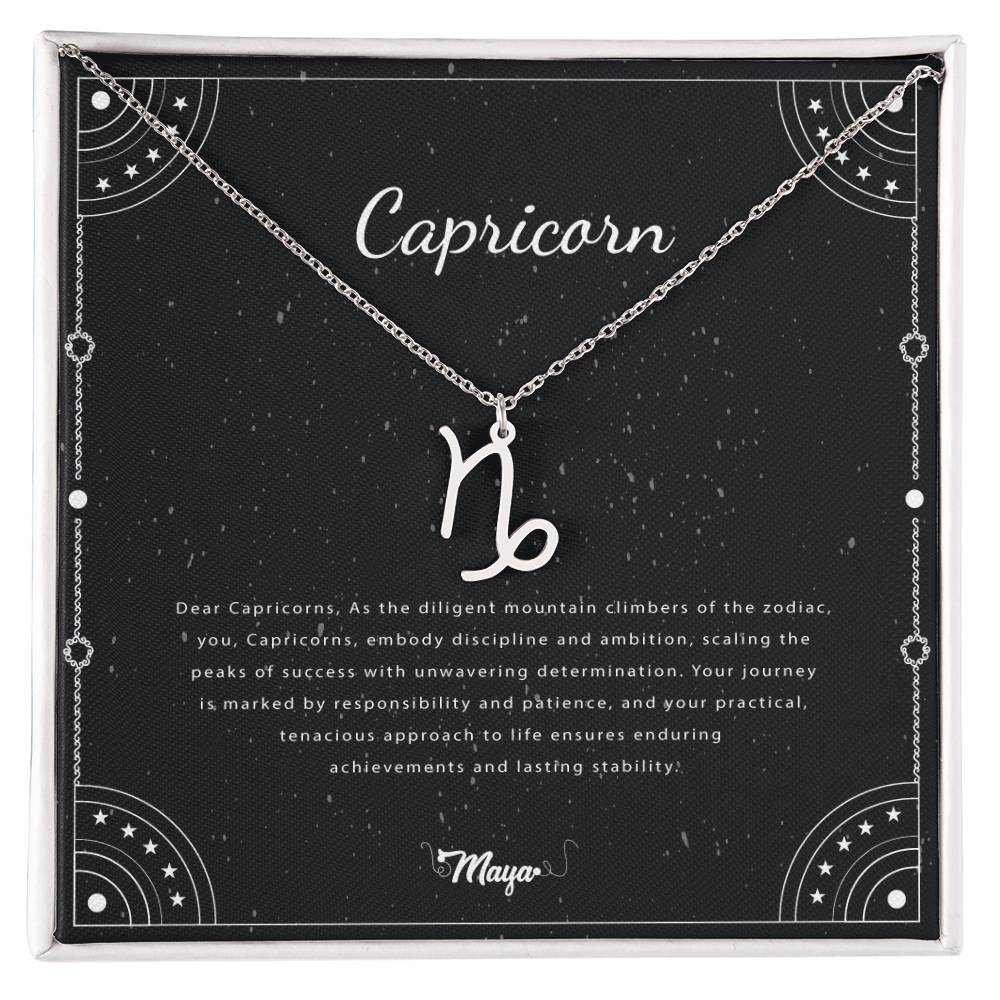 Capricorn Zodiac Necklace With Astrological Sign Pendant