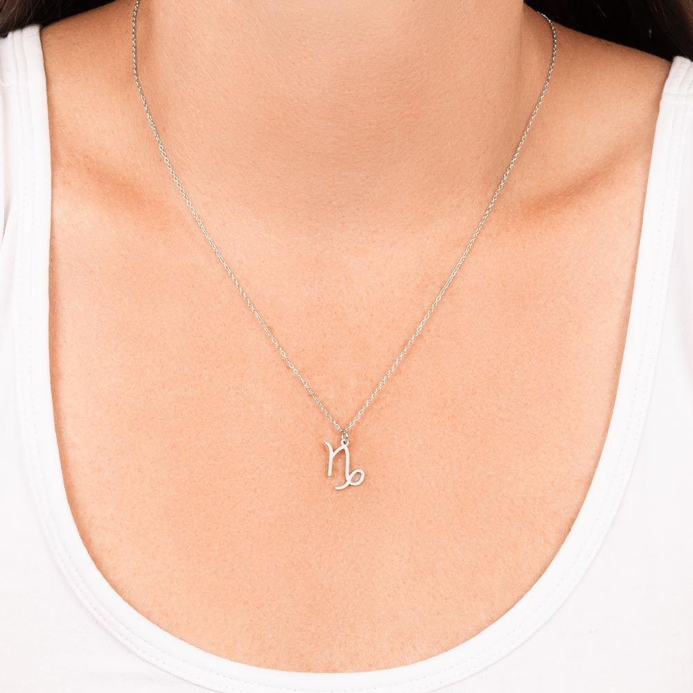 Capricorn Zodiac Necklace With Astrological Sign Pendant