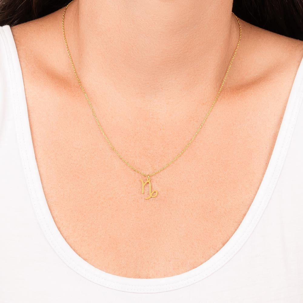 Capricorn Zodiac Necklace With Astrological Sign Pendant