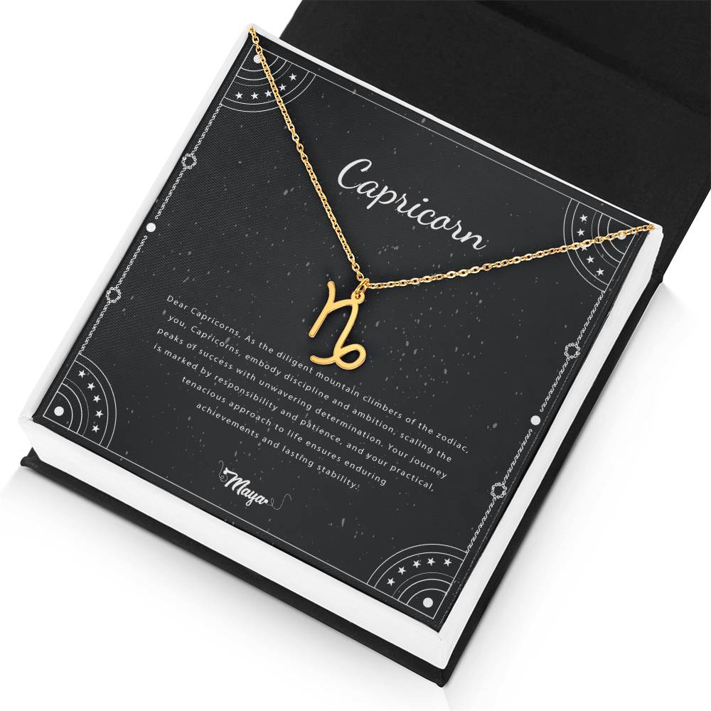 Capricorn Zodiac Necklace With Astrological Sign Pendant