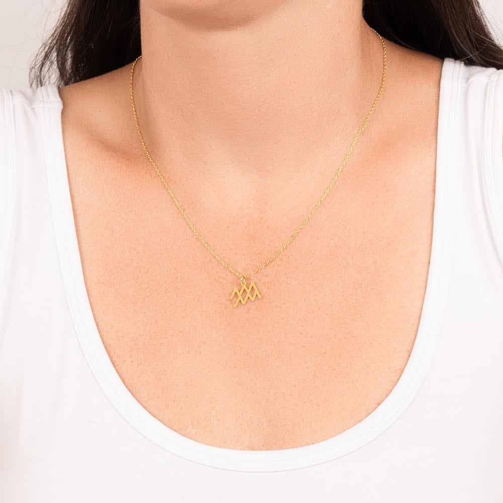 Aquarius Zodiac Necklace With Astrological Sign Pendant